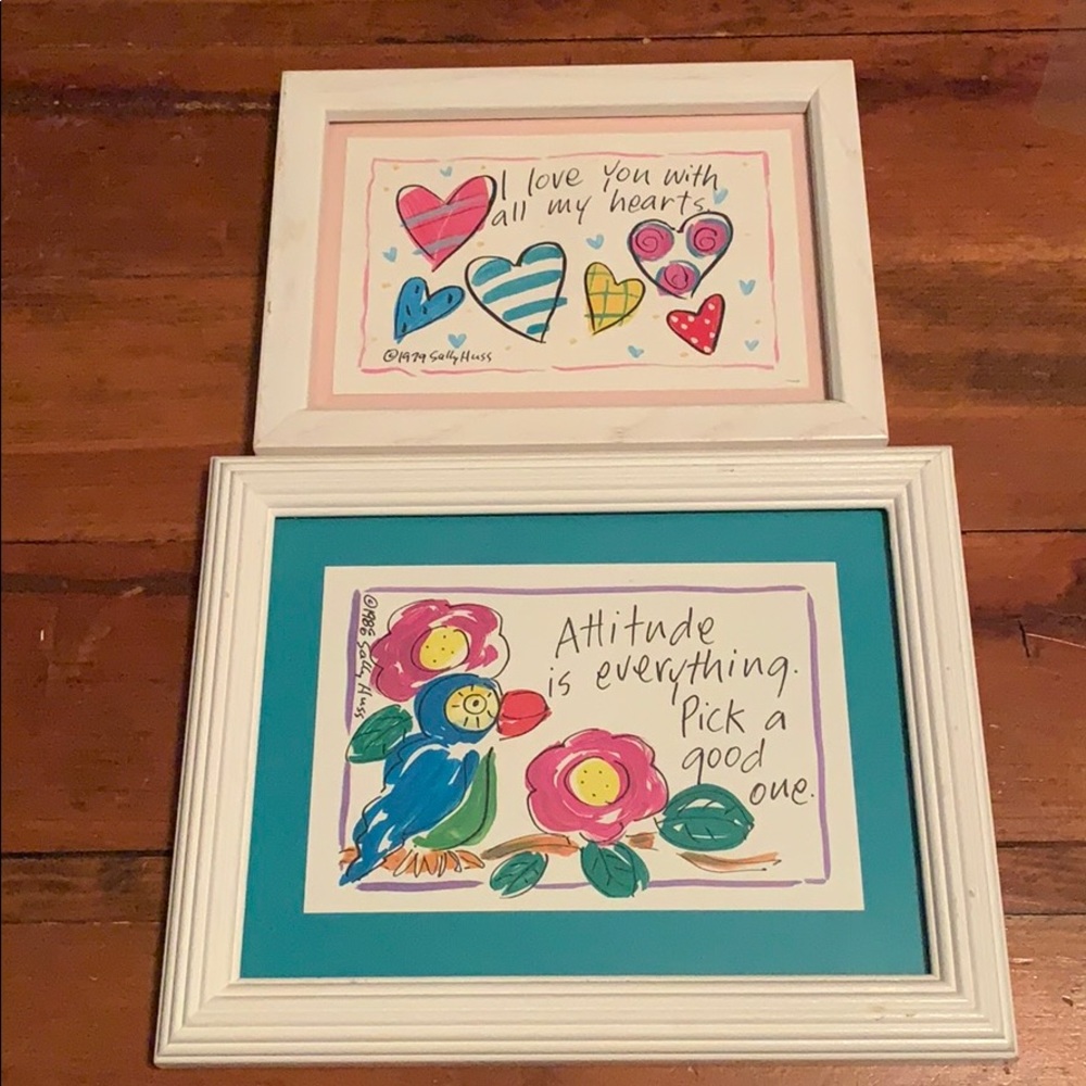 Picture frames with writing